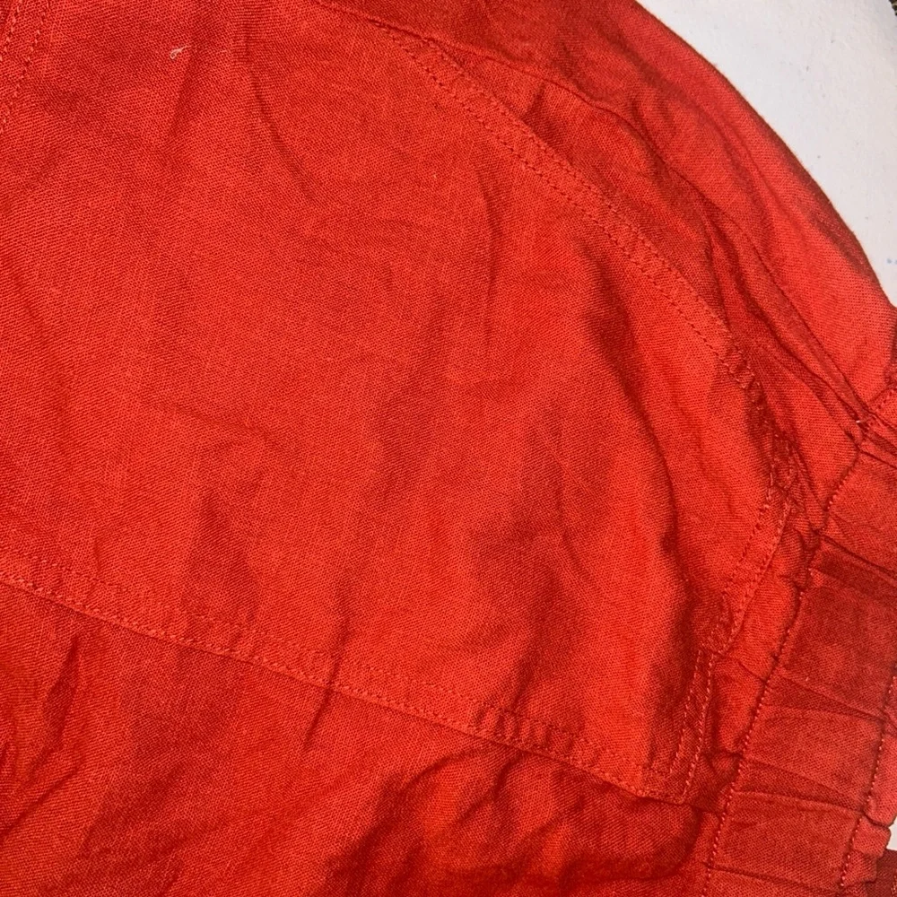 Briggs‎ NWT Women's Elastic Waistband LINEN Shorts In Orange, XXL Style 1846383